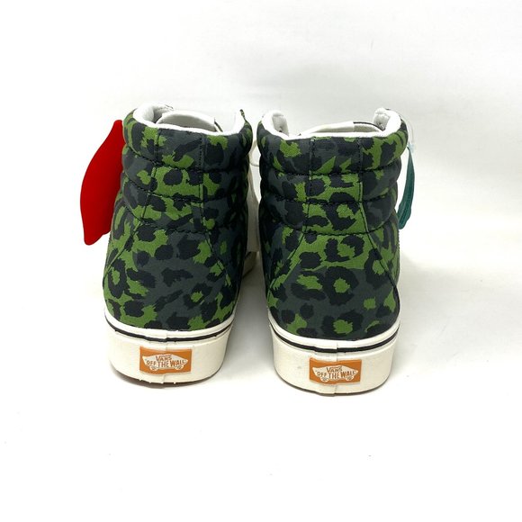 VANS SK8-HI Leopard Shoes Men's Size Green Comfycush Canvas Cactus VN0A3WMB9L9 - Picture 2 of 9